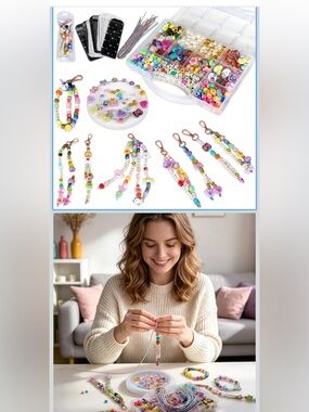 Keychain making kit with 723 pieces. New!
